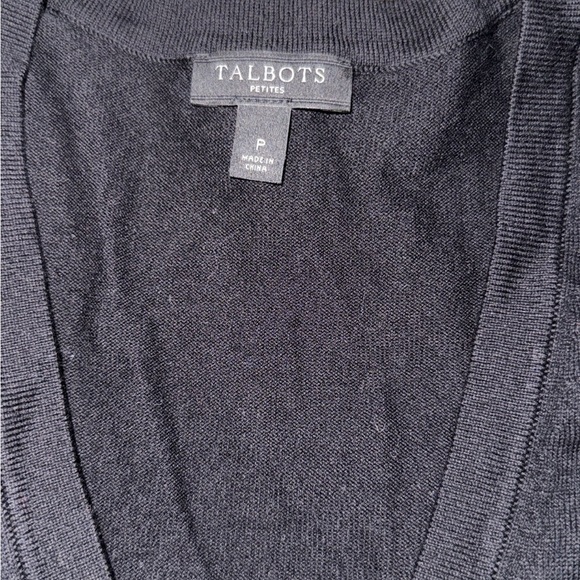 Talbots NEW Black V Neck Button Front Short Sleeve Cardigan… - Picture 5 of 5
